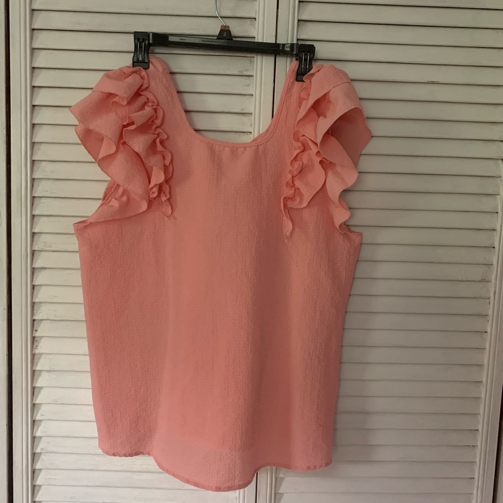 Ruffled Pink Sleeveless Top